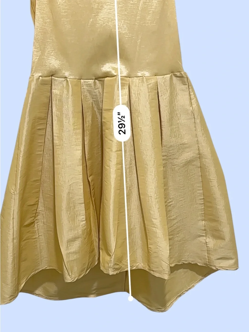 Metallic Gold Girls' Party Dress - Sleeveless Pleated Skirt Size L